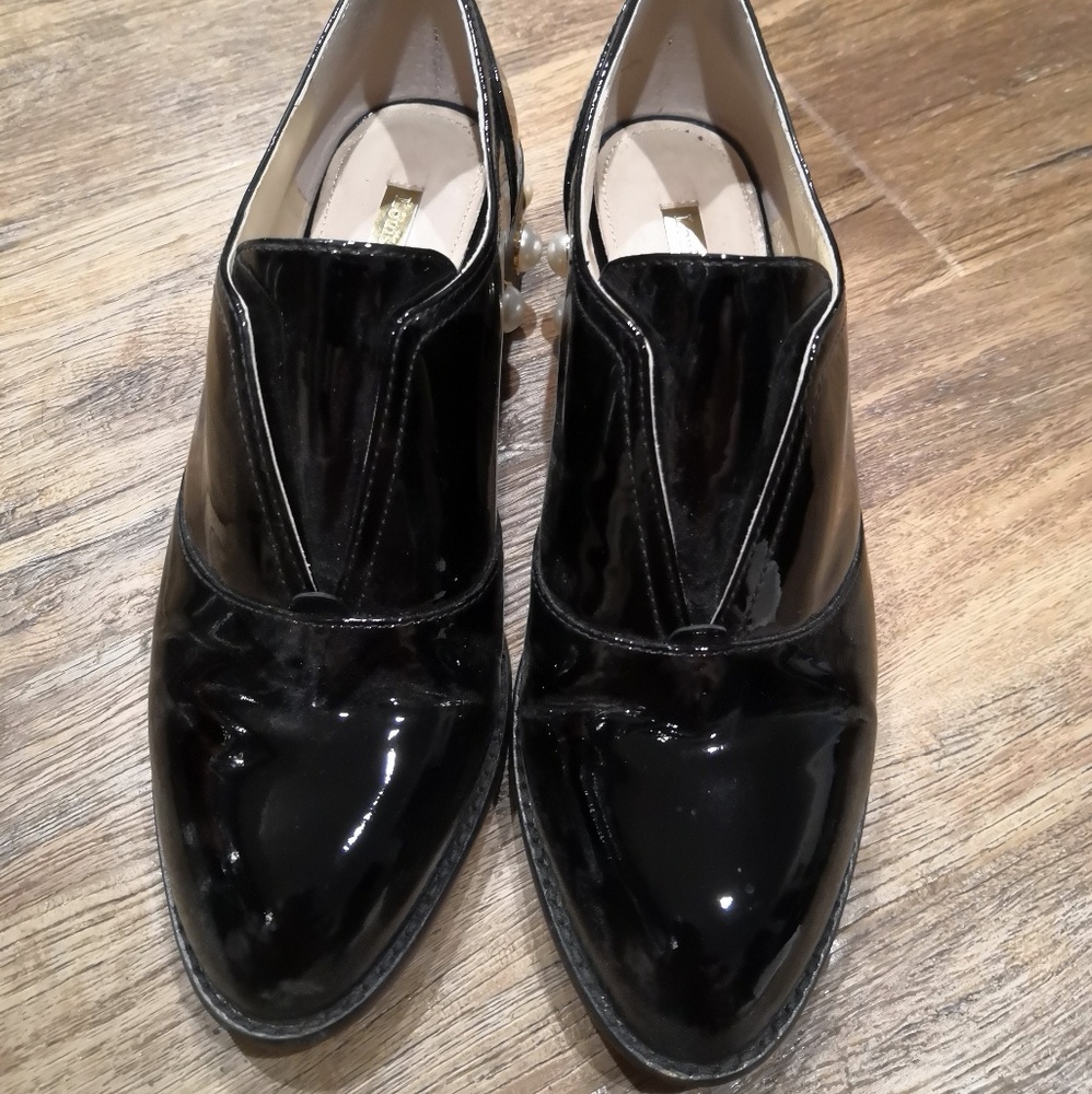 Louise et Cie Black Soft Cow Patent flat